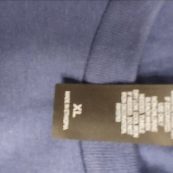 LADIE'S HANES BEEFY T CREW NECK T SHIRT NAVY - Picture 6 of 6